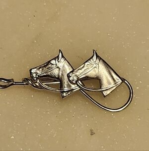 Carl Art Vintage Sterling Silver Double Horse Head Brooch